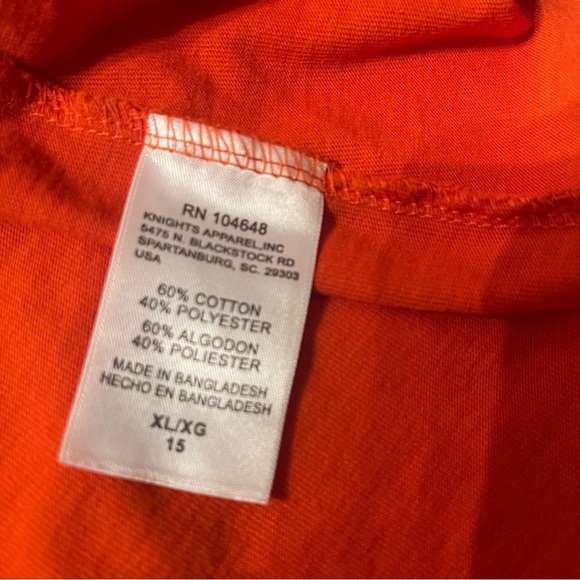 Gator Sparkly Orange V-Neck Short Sleeve Top Size XL NWOT - Picture 5 of 6